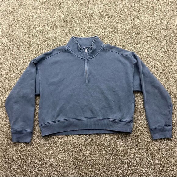 Pink Victoria Secret Quarter Zip Sweatshirt women's L - Picture 1 of 7
